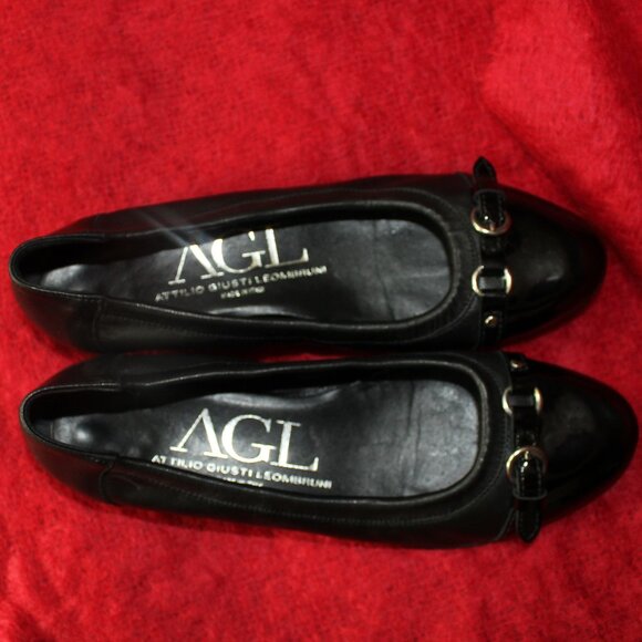 AGL Attilio Giusti Leombruni Monica Cap Toe Ballet Flat in Black Italy size 9 - Picture 2 of 9